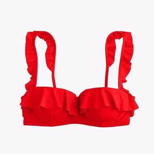 J Crew Ruffle Underwire Bikini 34D Top New, Tags